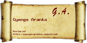 Gyenge Aranka névjegykártya